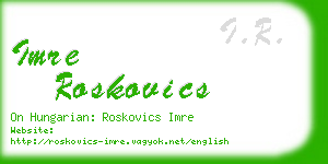 imre roskovics business card